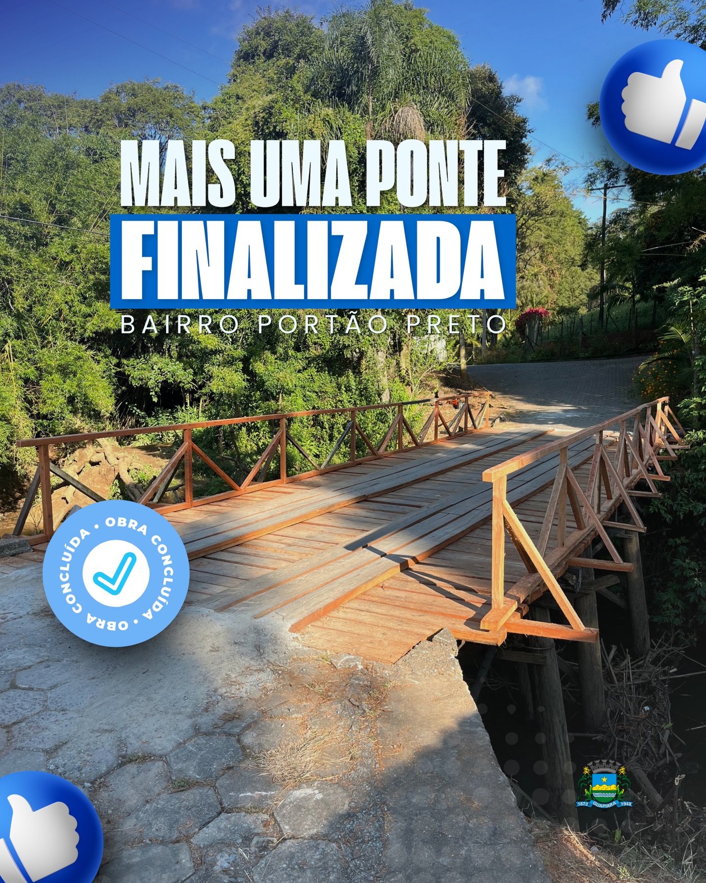 Post do instagram da Prefeitura de Mandirituba